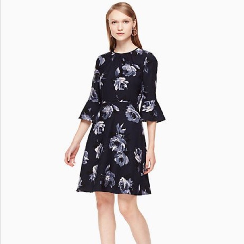 kate spade - night rose crepe dress